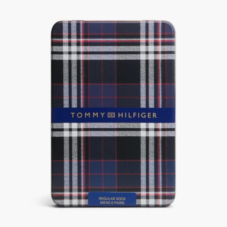 Tommy Hilfiger 6 Pack Giftbox Birdeye Mens Crew Socks Black