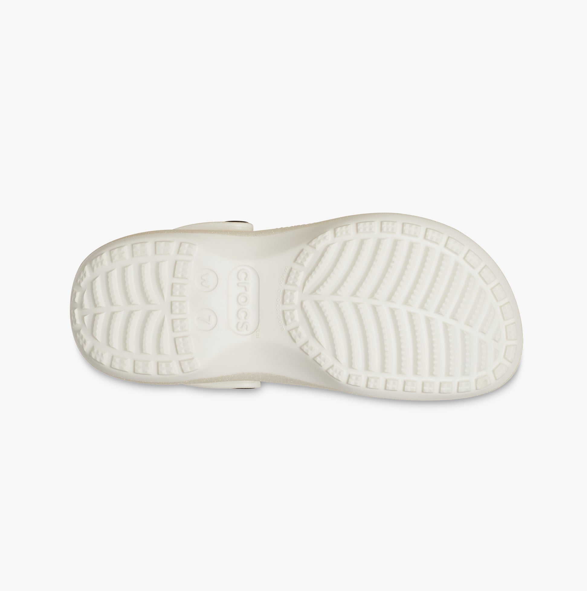 Crocs CLASSIC PLATFORM GLITTER Womens Clogs Chalk