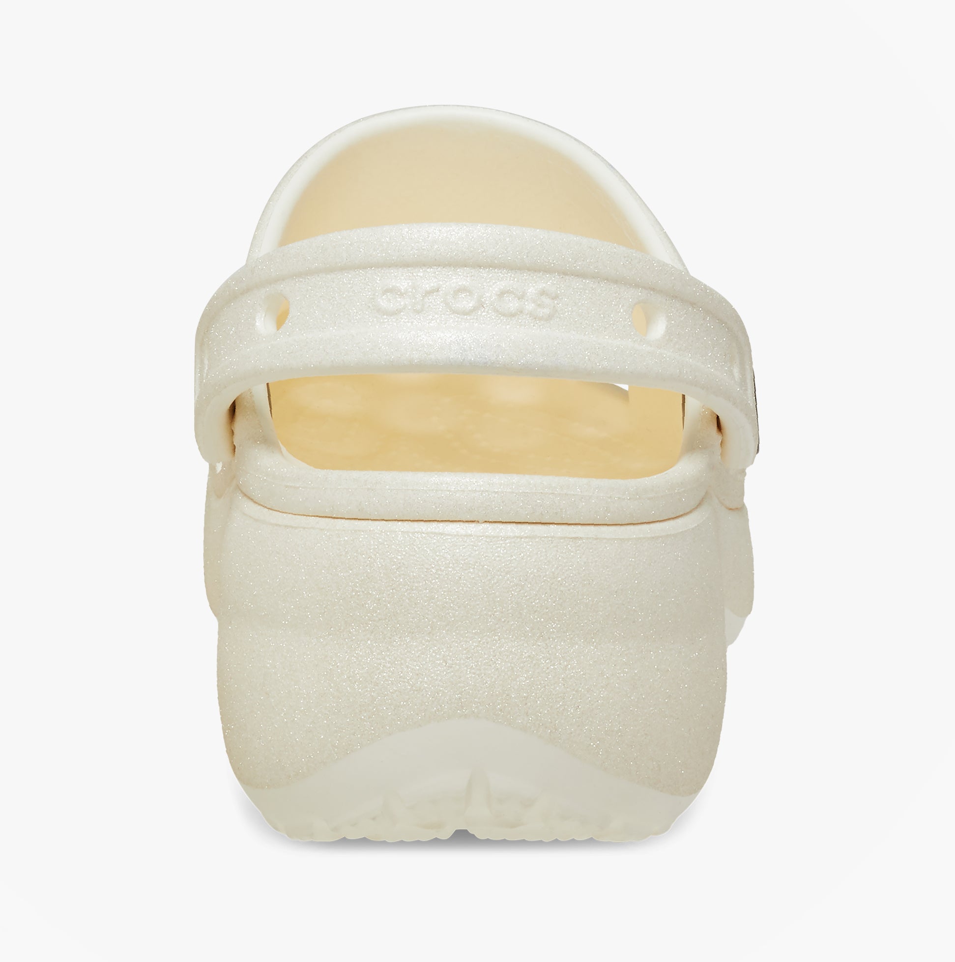 Crocs CLASSIC PLATFORM GLITTER Womens Clogs Chalk