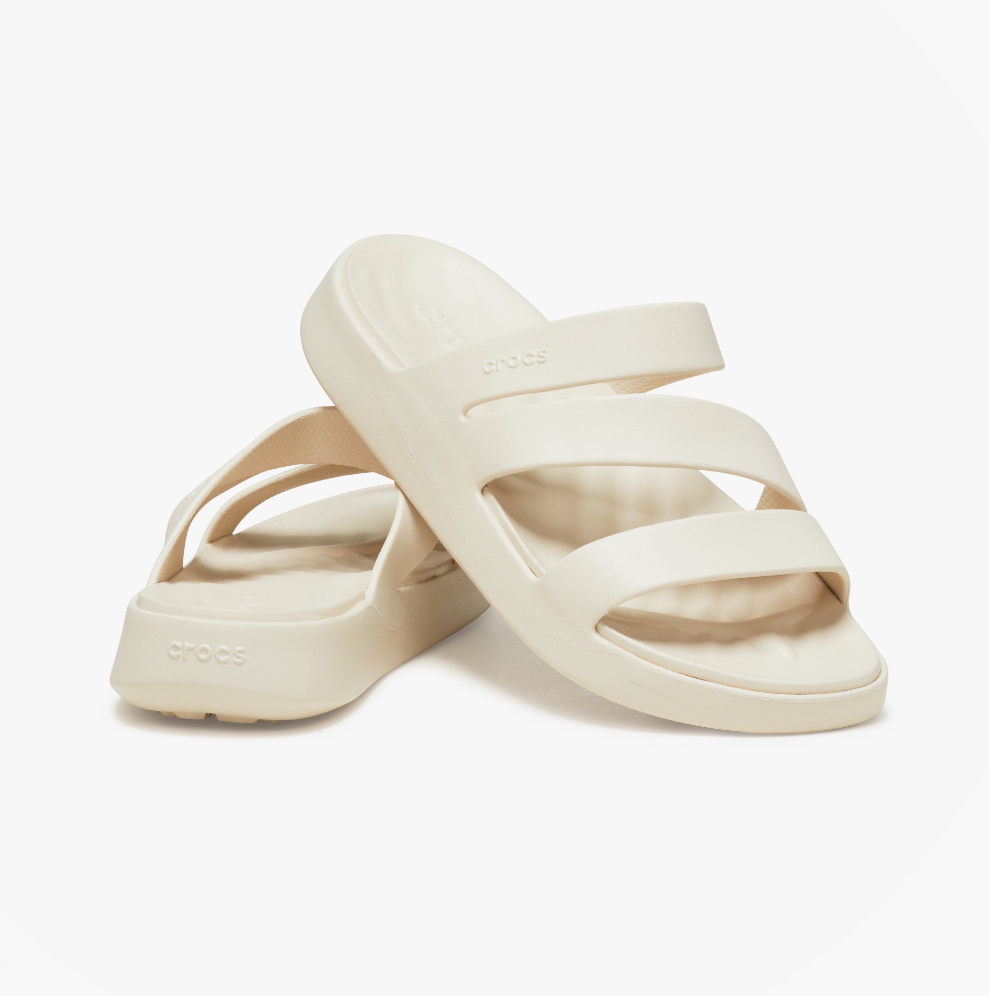 Crocs GETAWAY STRAPPY Womens Sliders Stucco