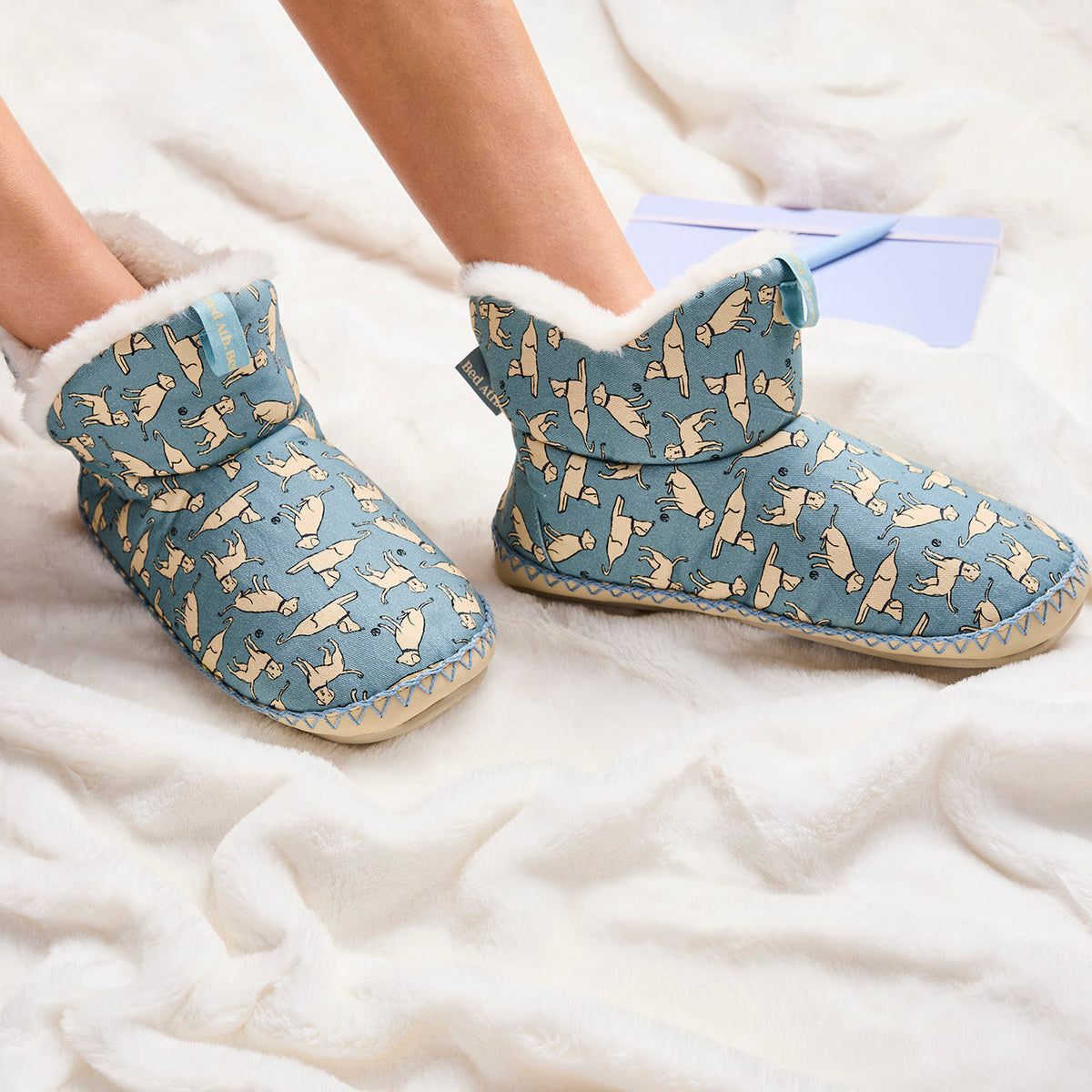 Bedroom Athletics LILY Womens Slipper Boots Denim Blue