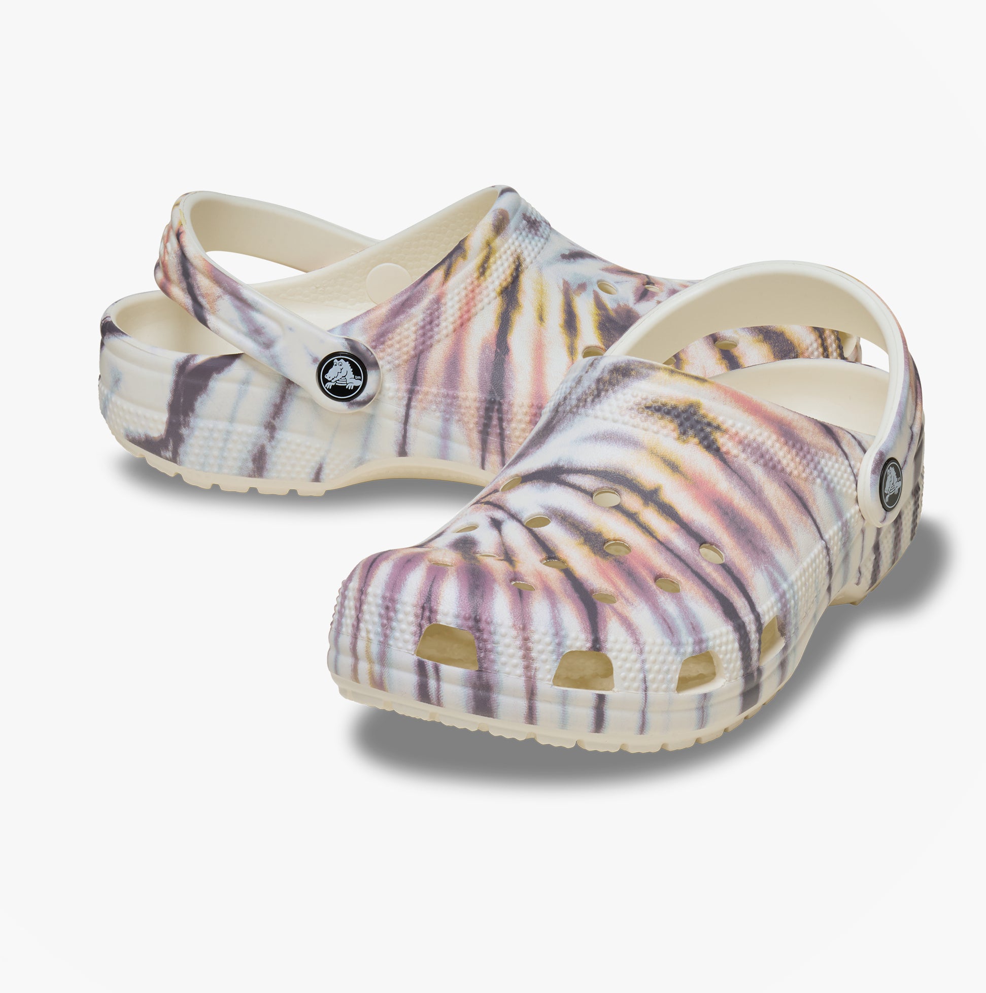 Crocs CLASSIC TIE DYE Unisex Adults Clogs Chalk/Multi