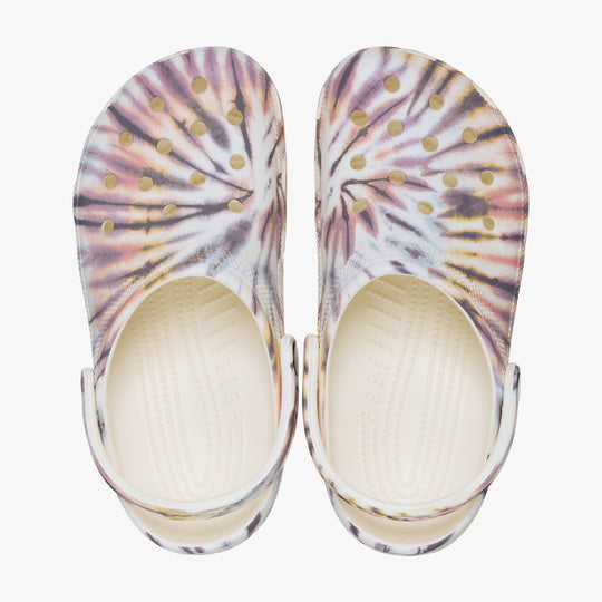 Crocs CLASSIC TIE DYE Unisex Adults Clogs Chalk/Multi