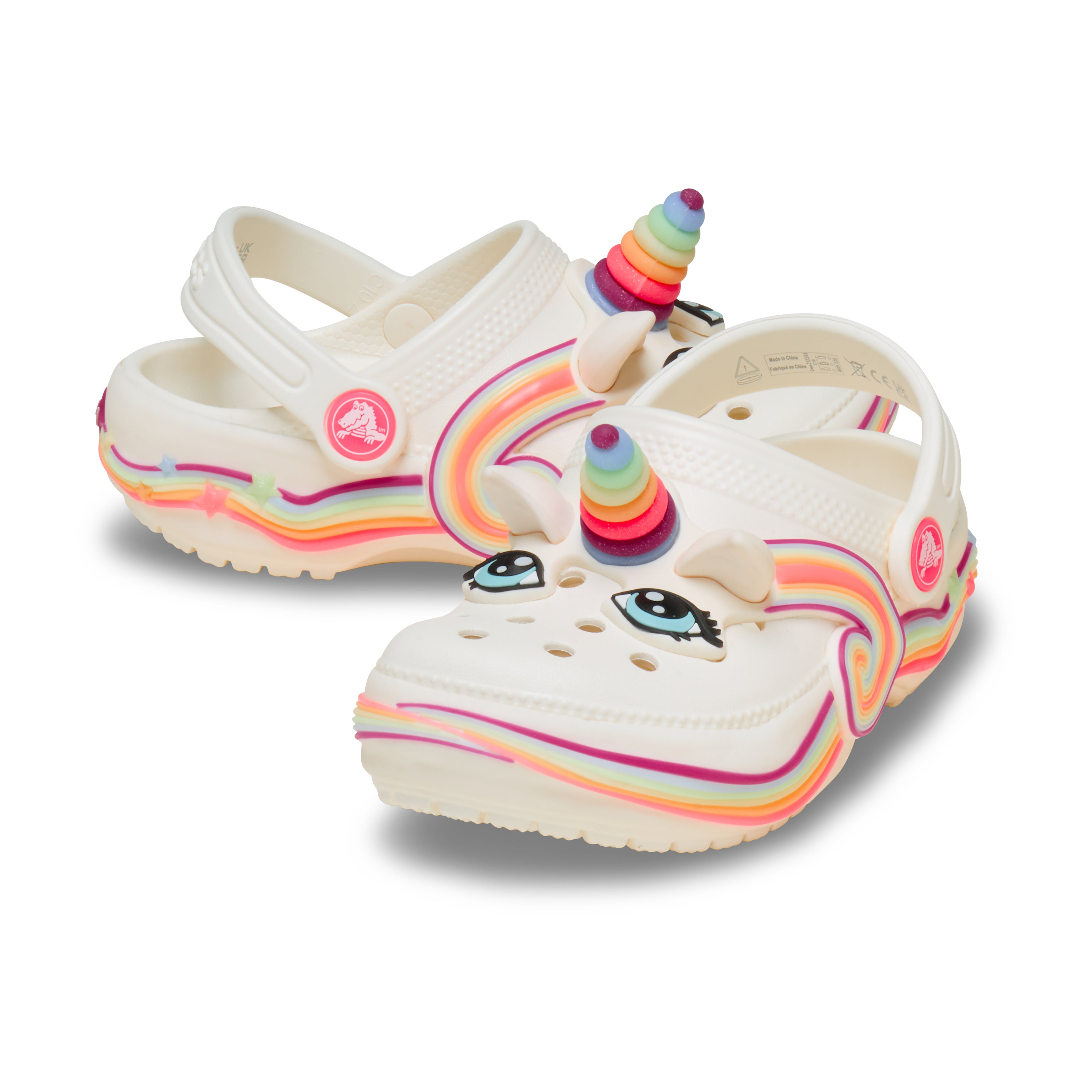 Crocs CLASSIC IAM UNICORN LIGHTS Unisex Kids Clogs Chalk