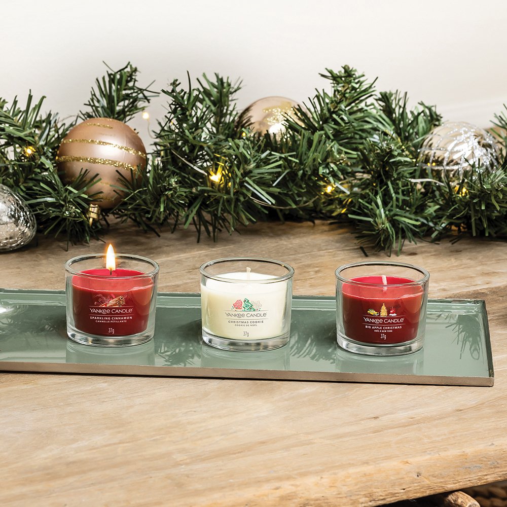 3 Mini Candles Filled Votive