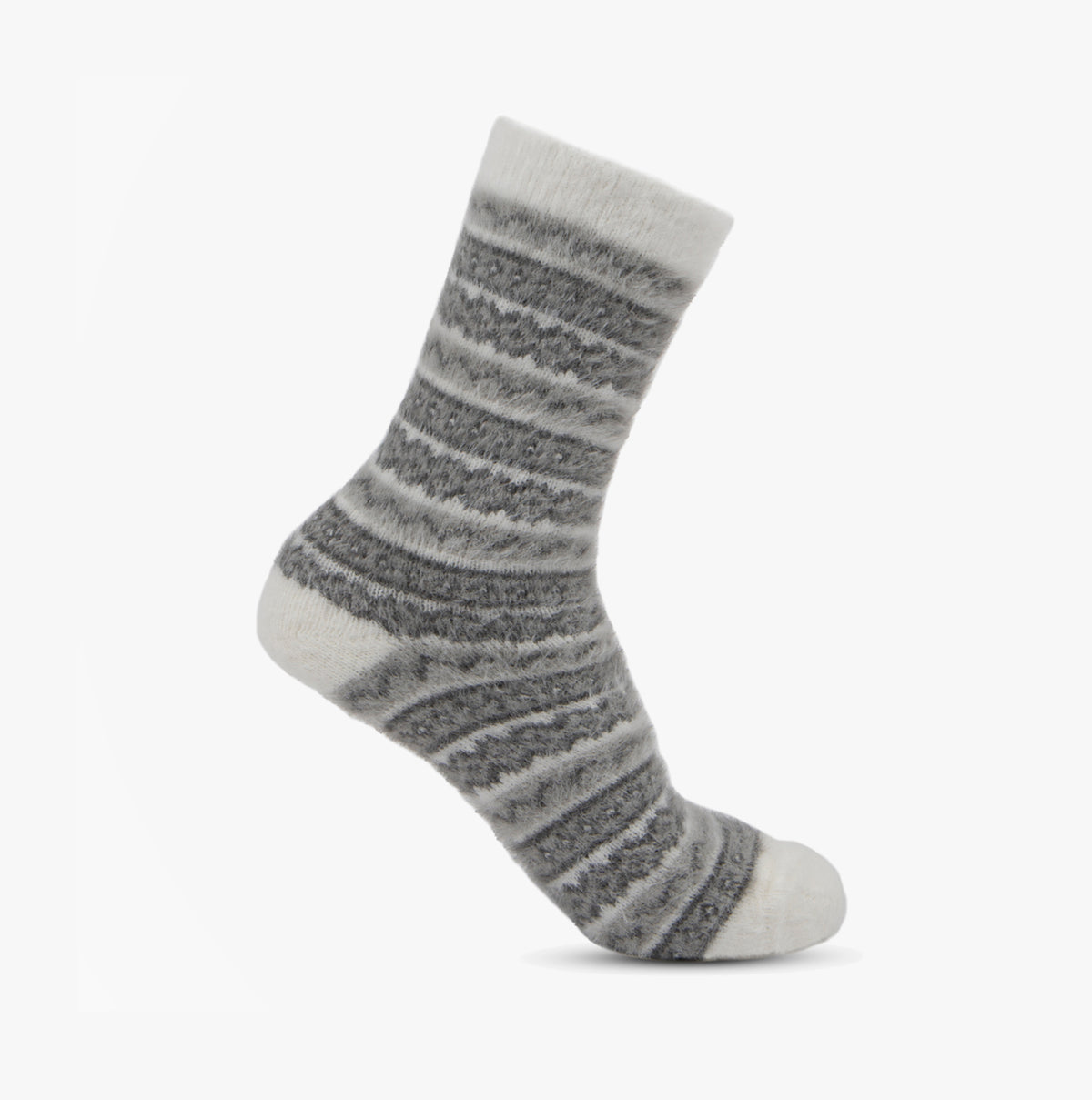 Totes Toasties fair-isle-cheni Womens Slipper Socks Grey