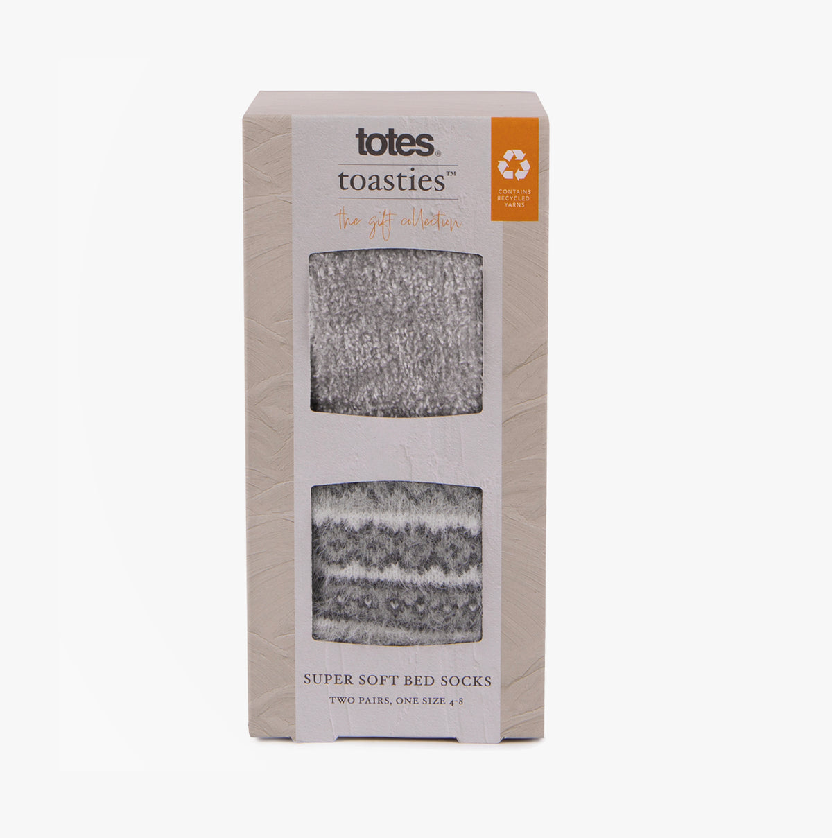 Totes Toasties fair-isle-cheni Womens Slipper Socks Grey