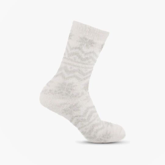 Totes Toasties 3223 FAIR ISLE & CHENILLE SUPERSOFT BED SOCKS Womens Bed Socks Grey / Fair Isle