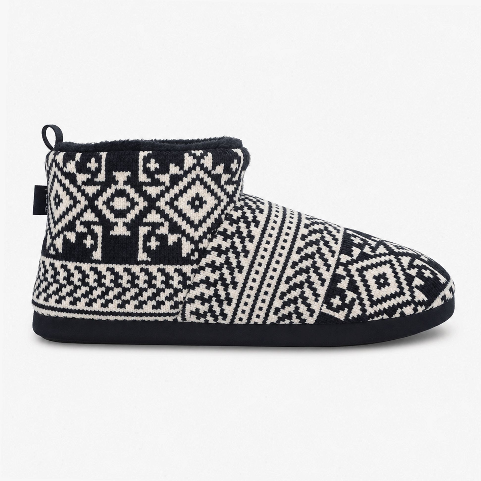 Totes Toasties FAIRISLE BOOT SLIPPER Mens Slipper Boots Navy Fairisle