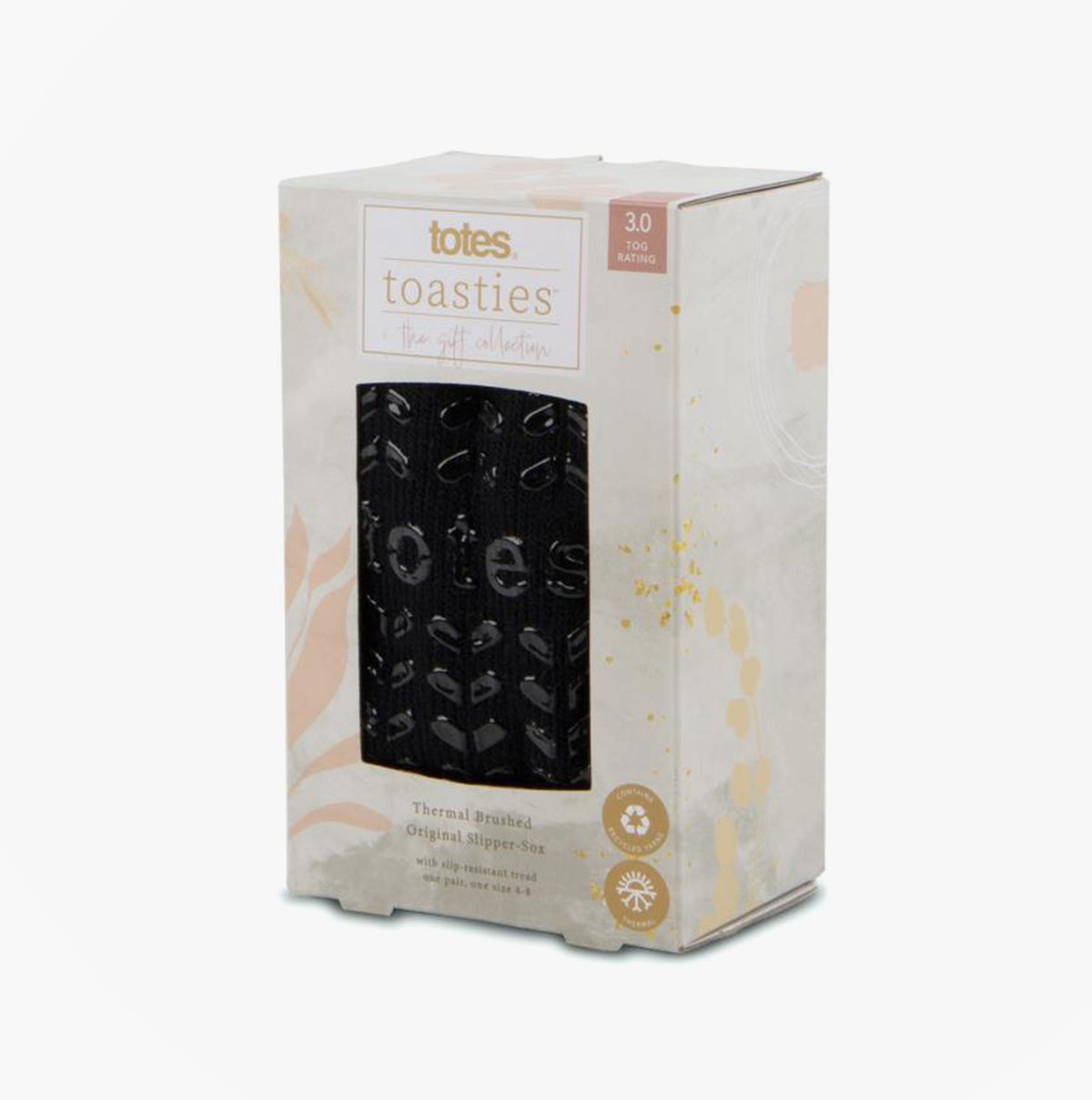 Totes Toasties 3244 THERMAL BRUSHED Womens Slipper Socks Black