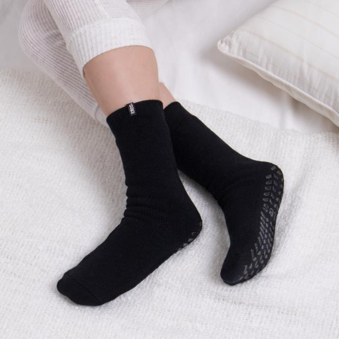 Totes Toasties 3244 THERMAL BRUSHED Womens Slipper Socks Black