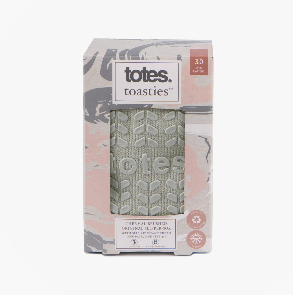 Totes Toasties 3244 THERMAL BRUSHED Womens Slipper Socks Grey Marl