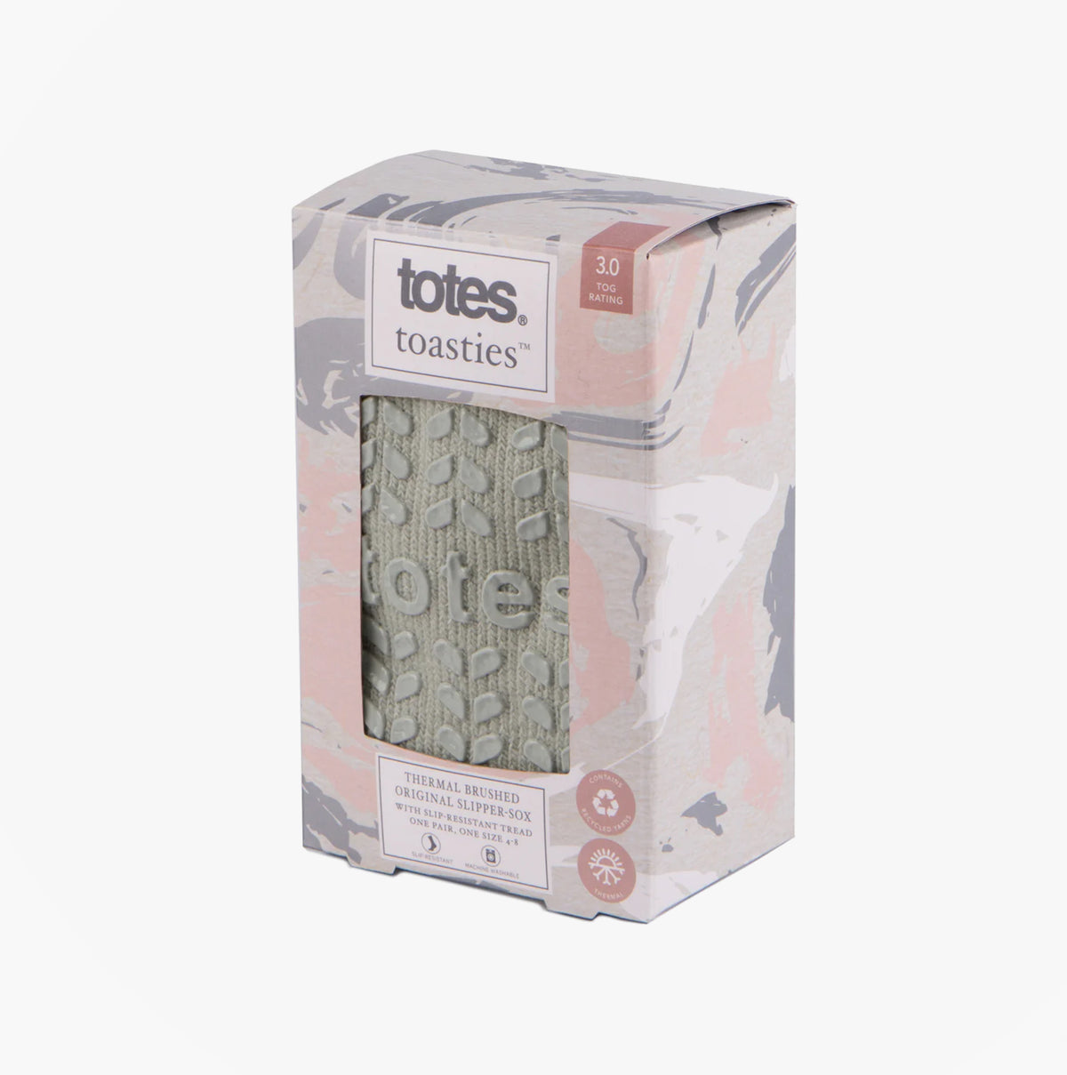 Totes Toasties 3244 THERMAL BRUSHED Womens Slipper Socks Grey Marl