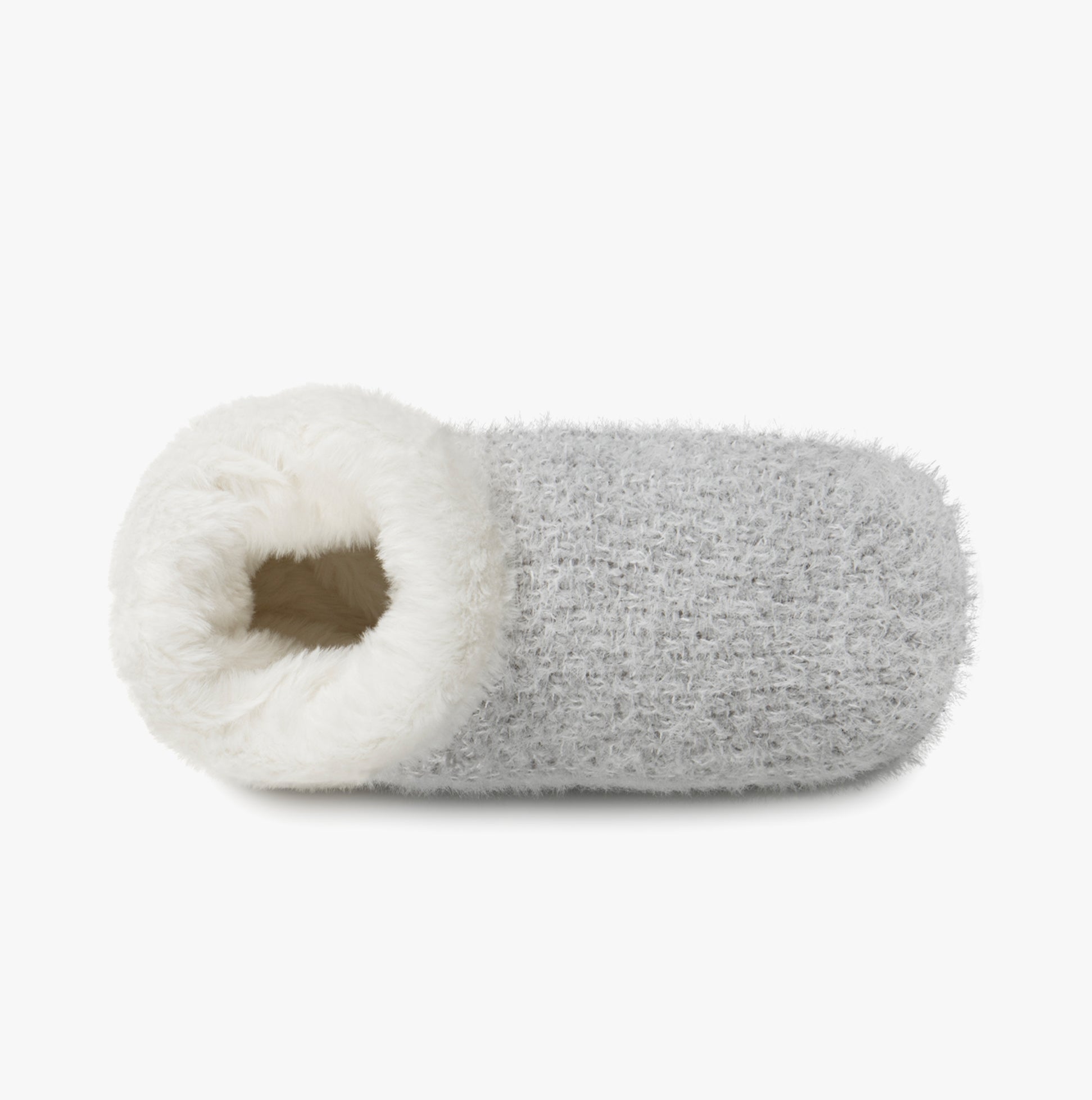 KNITTED TEXTURED BOOTIES Womens Grey