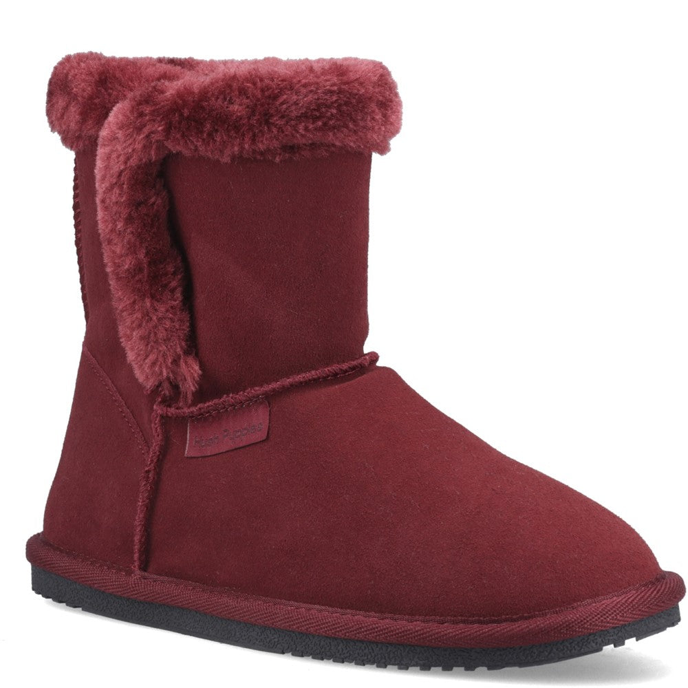 Hush Puppies Ashleigh Womens Slipper Boots Wine