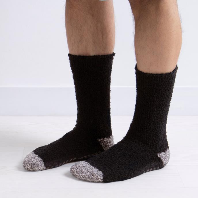 Totes Toasties 3314L SUPER Mens Crew Socks Grey/Black
