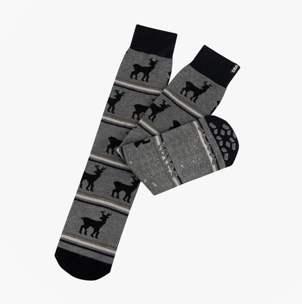 Totes Toasties 3319J ORIGINAL NOVELTY SLIPPER SOCKS Mens Slipper Socks Stag