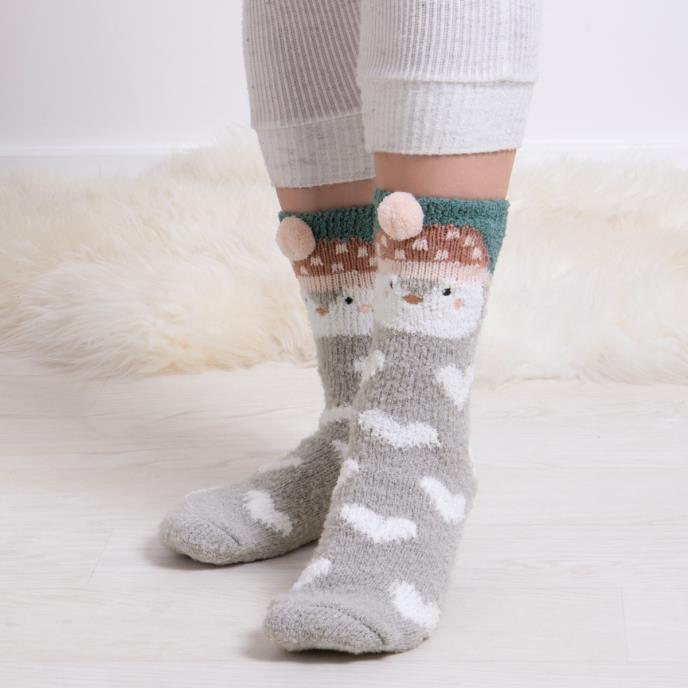 Totes Toasties 3403 NOVELTY SUPER SOFT SLIPPER SOCKS Womens Crew Penguin