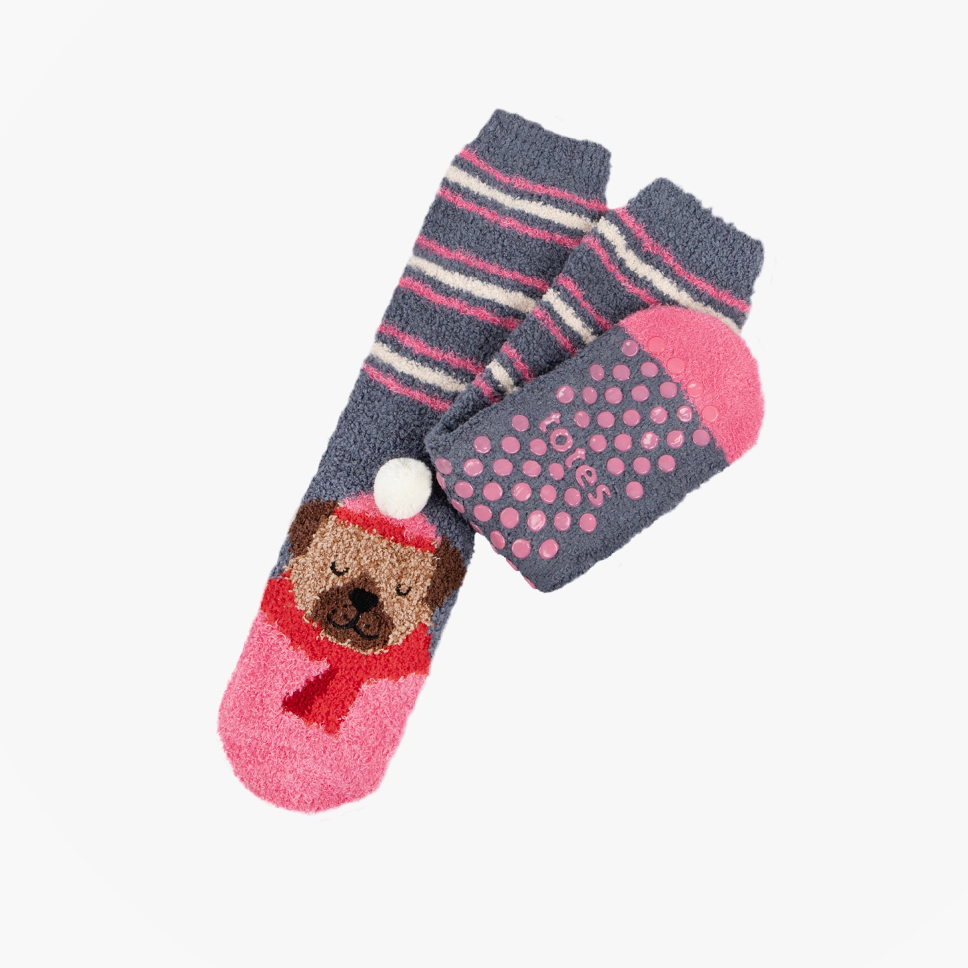 Totes Toasties 3403 NOVELTY SUPER SOFT SLIPPER SOCKS Womens Slipper Socks Dog