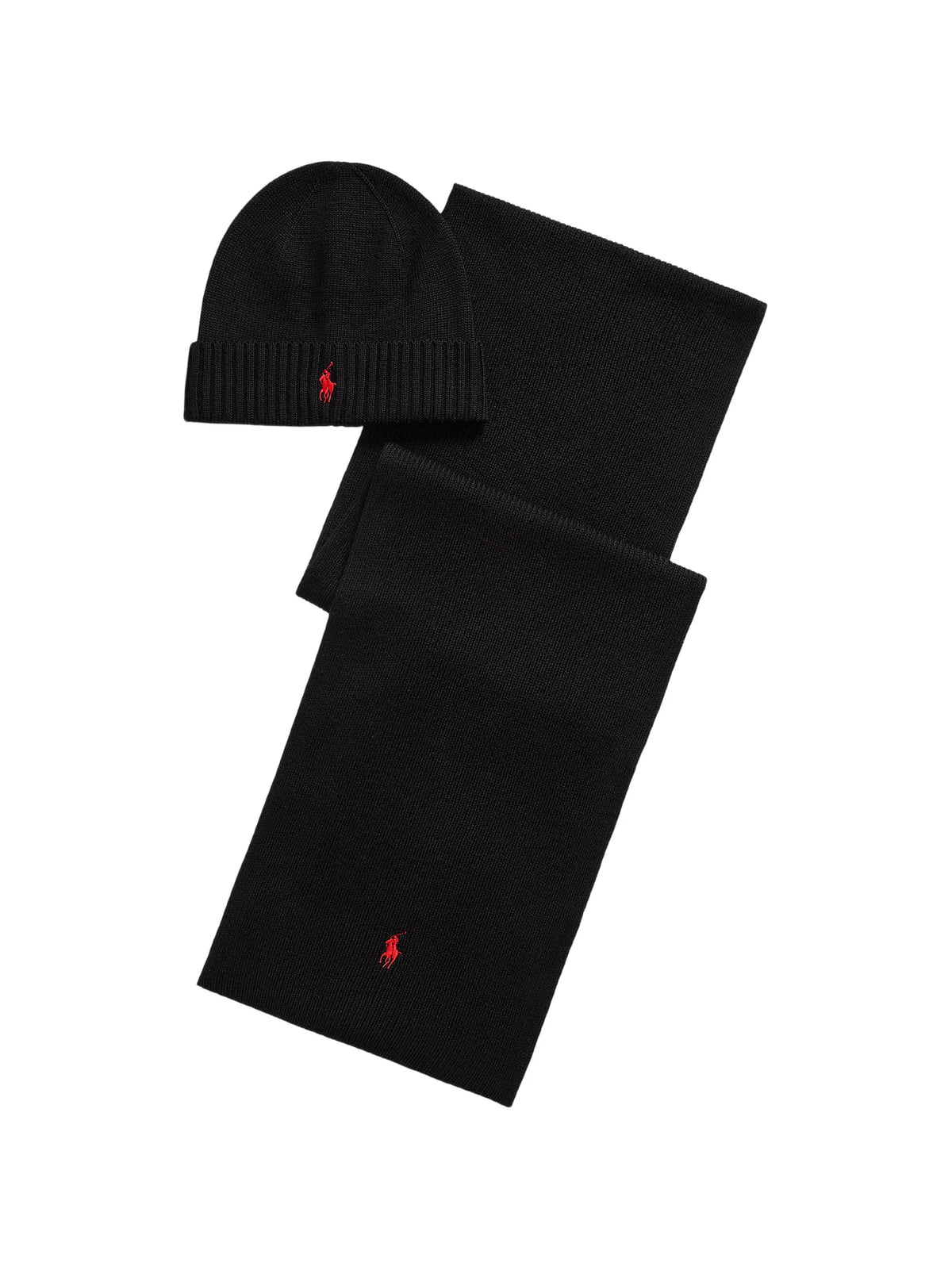 Polo Ralph Lauren Hat and Scarf Set Mens Beanie Polo Black