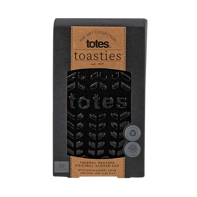 Totes Isotoner 3530F THERMAL ORIGINAL SLIPPER SOCK Mens Slipper Socks Black