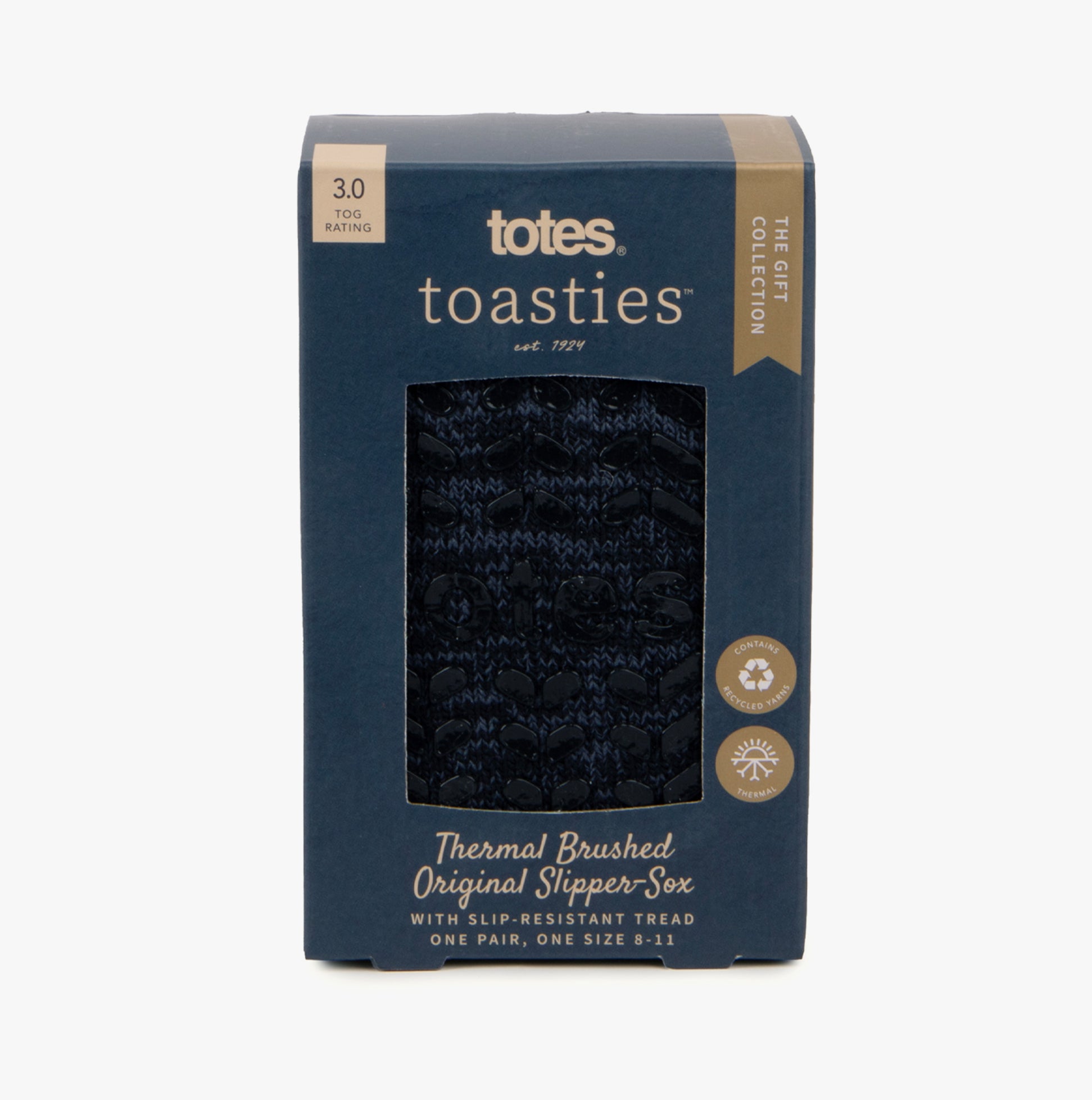 Totes Toasties recycled-therma Mens Crew Navy