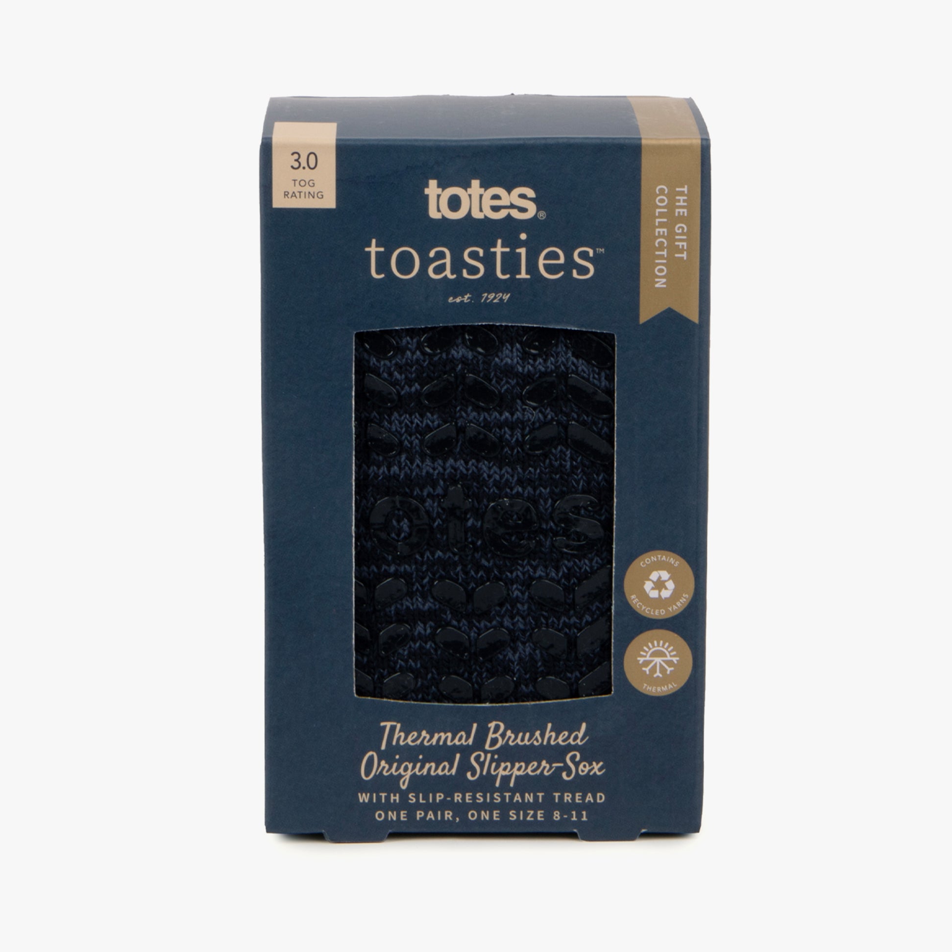 Totes Toasties recycled-therma Mens Crew Navy