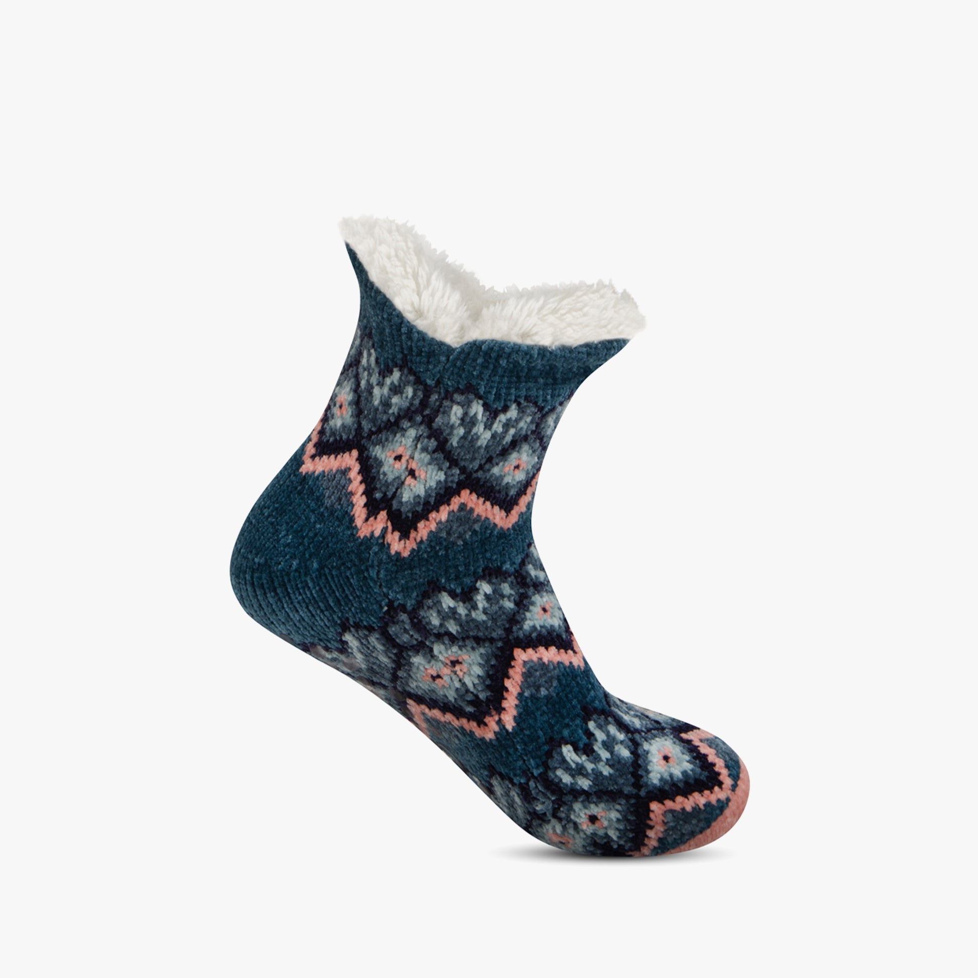 Totes Toasties 3568 CHENILLE CROP KNITTED SLIPPER SOCKS Womens Crew Multi