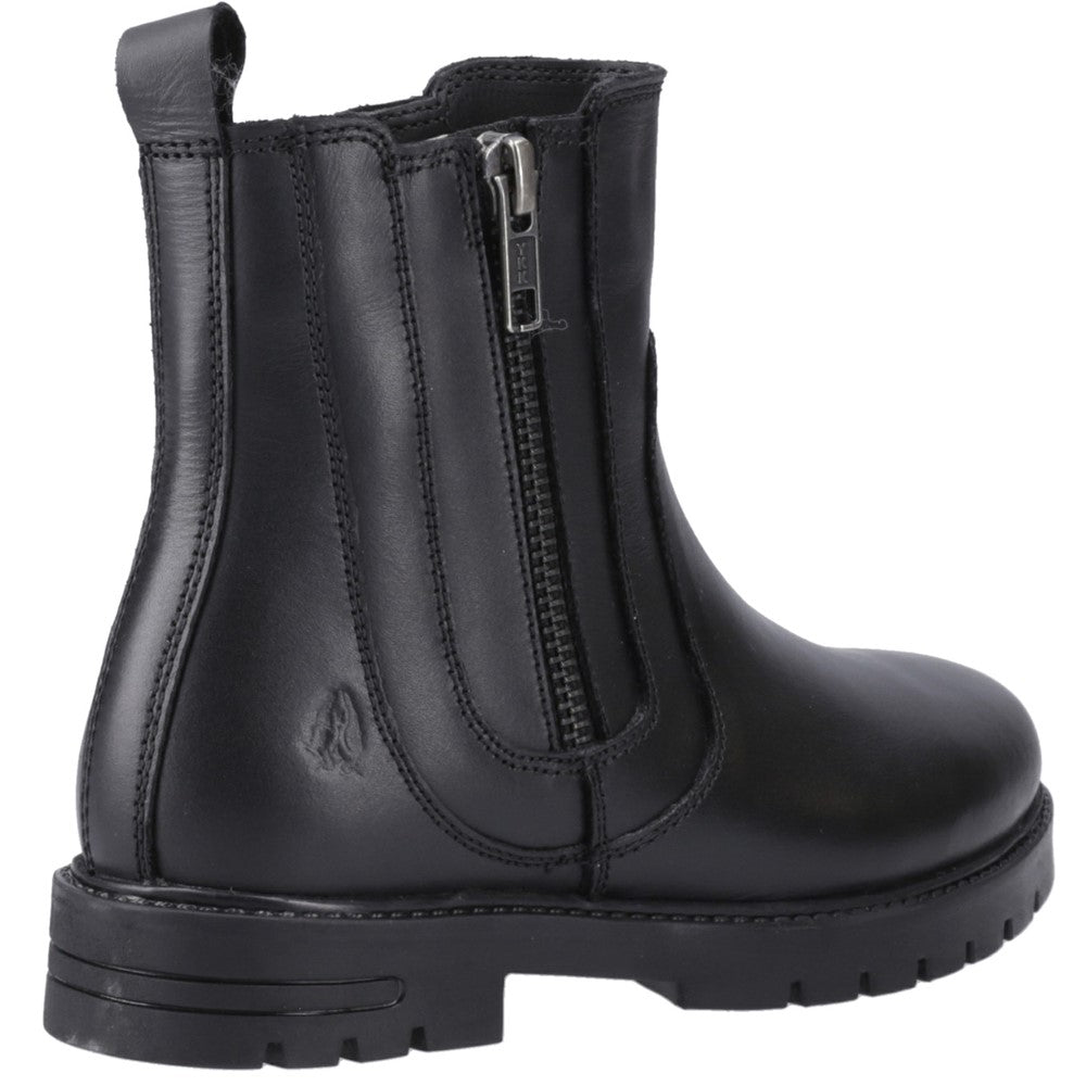 Hush Puppies Liana Zip Boot Jnr Unisex Kids School Boots Black