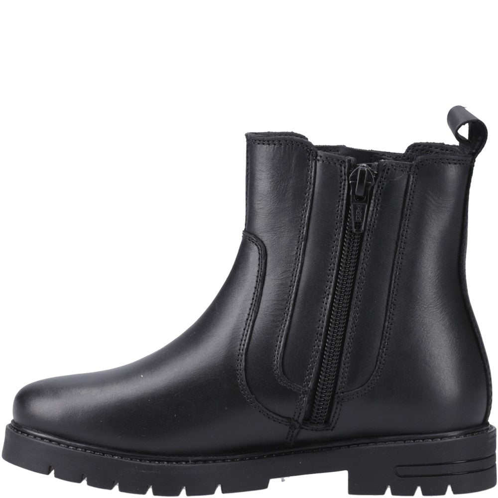 Hush Puppies Liana Zip Boot Jnr Unisex Kids School Boots Black