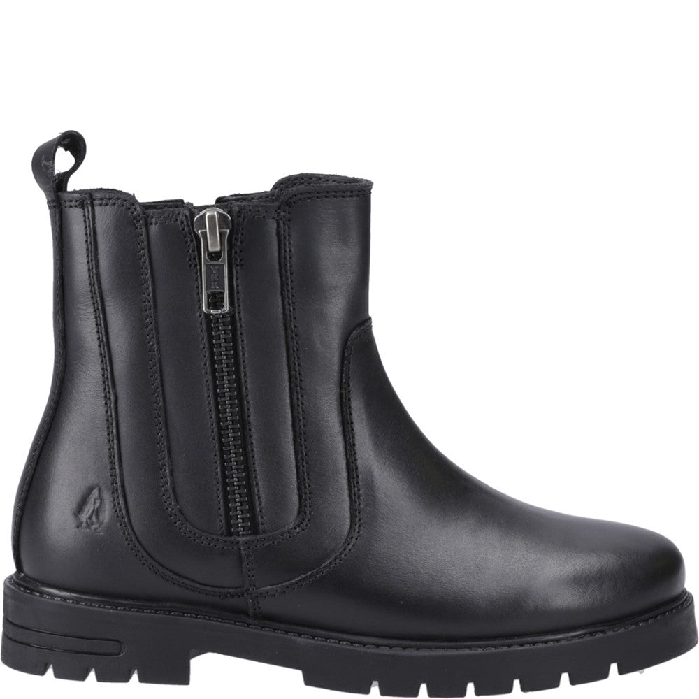 Hush Puppies Liana Zip Boot Jnr Unisex Kids School Boots Black