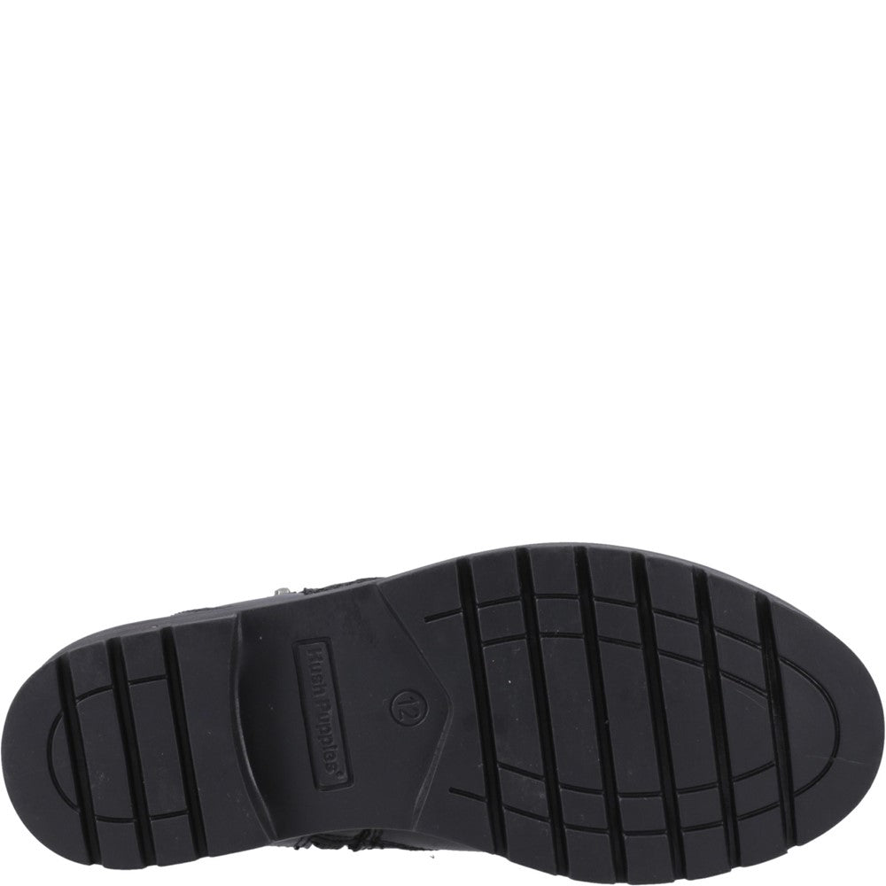 Hush Puppies Liana Zip Boot Snr Unisex Kids School Boots Black