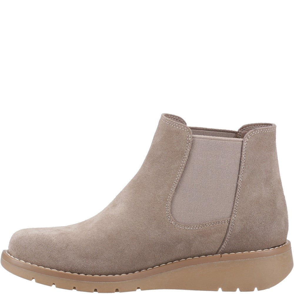 Hush Puppies Leonie Suede Boot Womens Ankle Boots Taupe