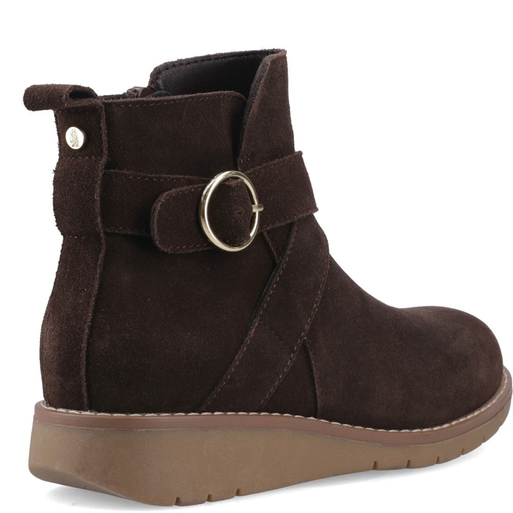 Hush Puppies Lyra Buckle Boot Womens Ankle Boots Chocolate
