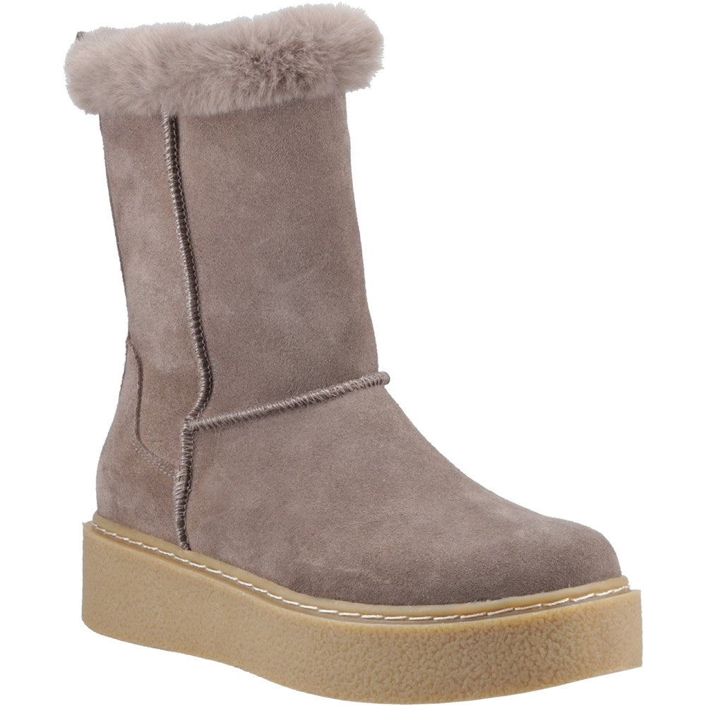 Hush Puppies Becca Mid Boot Womens Mid Calf Boots Taupe
