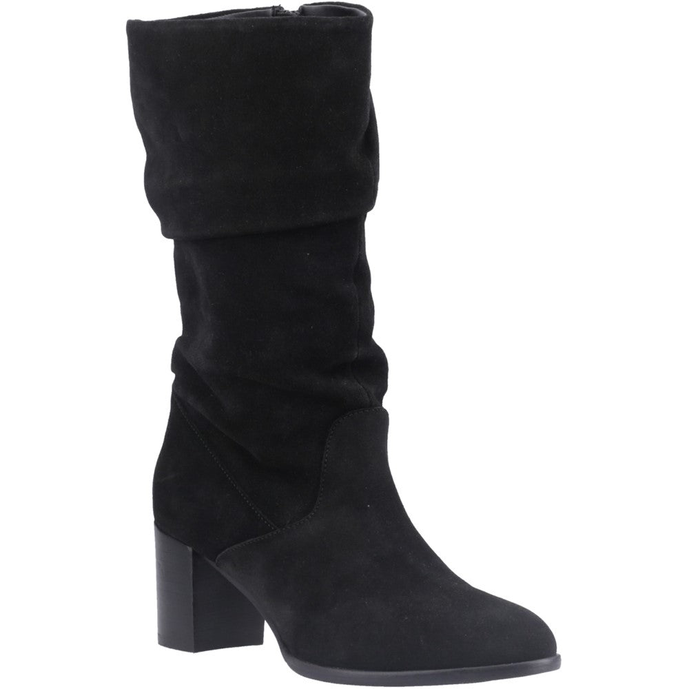 Hush Puppies Cosima Ruched Boot Womens Tall Boots Black