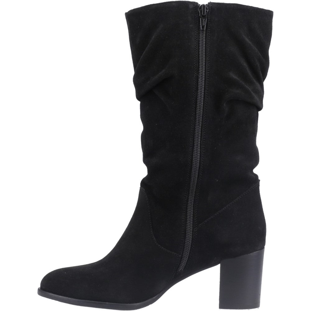 Hush Puppies Cosima Ruched Boot Womens Tall Boots Black