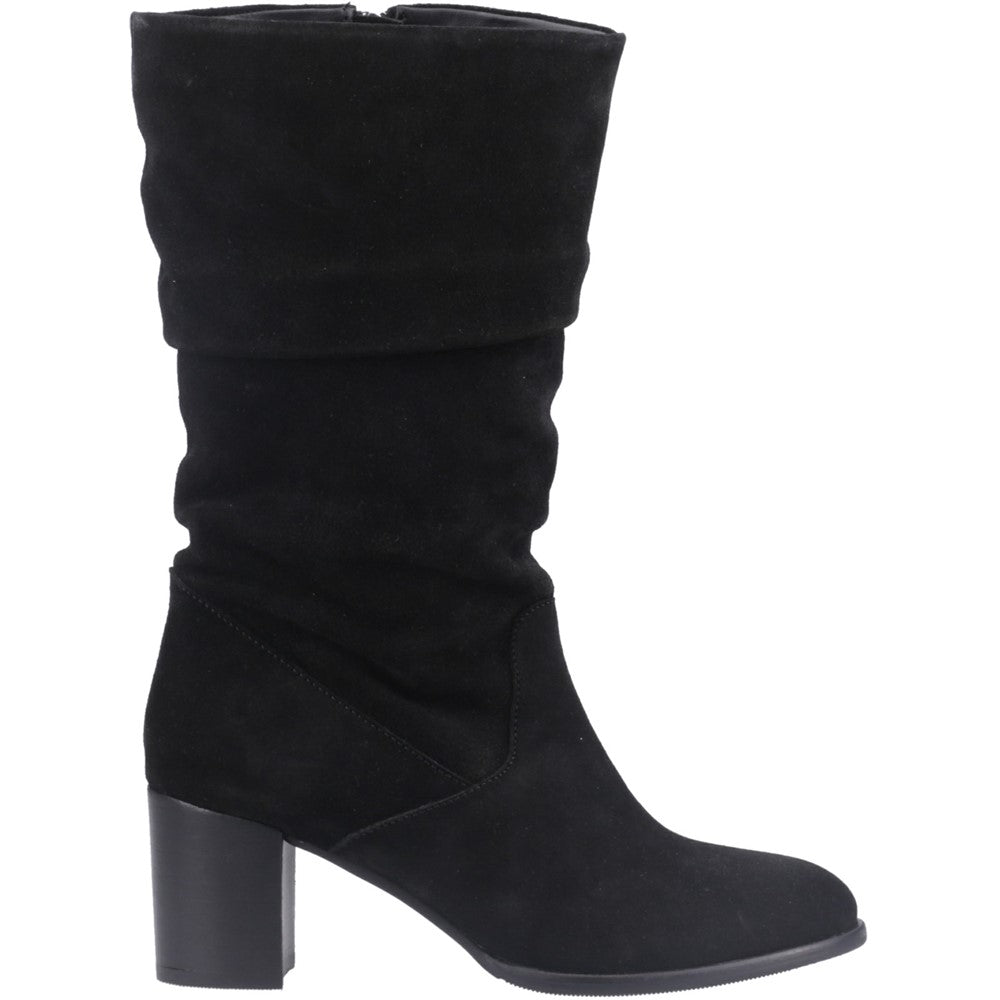 Hush Puppies Cosima Ruched Boot Womens Tall Boots Black