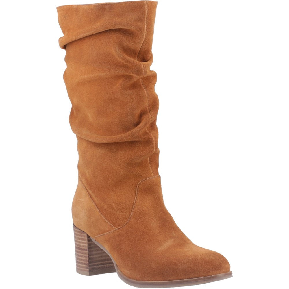 Hush Puppies Cosima Ruched Boot Womens Tall Boots Tan