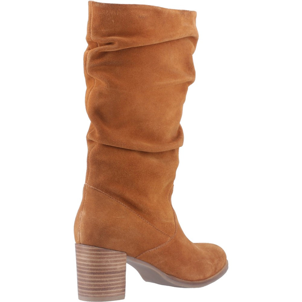 Hush Puppies Cosima Ruched Boot Womens Tall Boots Tan