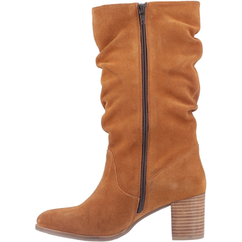 Hush Puppies Cosima Ruched Boot Womens Tall Boots Tan