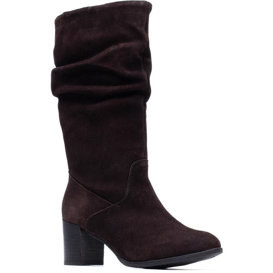 Hush Puppies Cosima Ruched Boot Womens Tall Boots Chocolate
