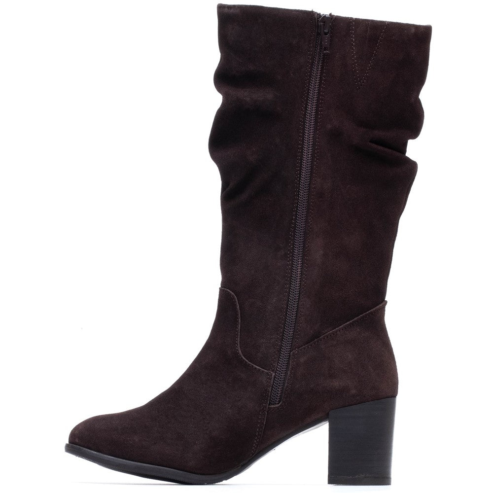 Hush Puppies Cosima Ruched Boot Womens Tall Boots Chocolate