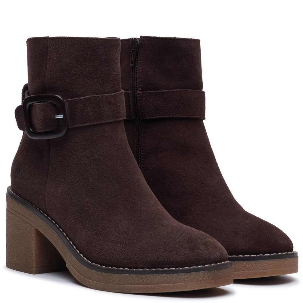 Hush Puppies Fearne Buckle Boot Womens Ankle Boots Chocolate