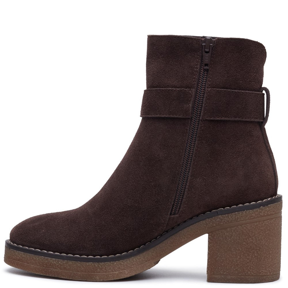 Hush Puppies Fearne Buckle Boot Womens Ankle Boots Chocolate