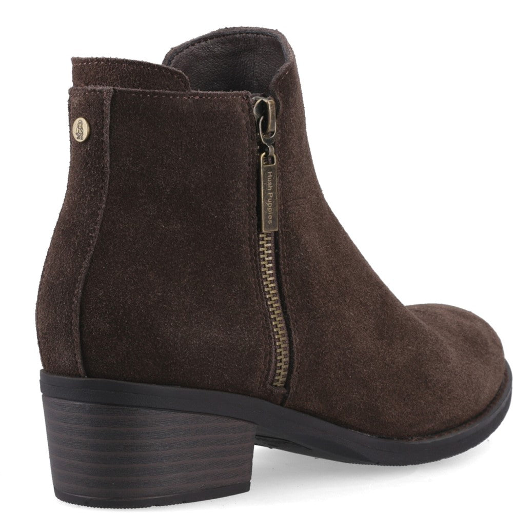 Hush Puppies Ingrid Zip Boot Womens Cowboy & Western Boots Chocolate