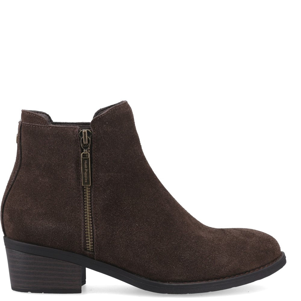 Hush Puppies Ingrid Zip Boot Womens Cowboy & Western Boots Chocolate