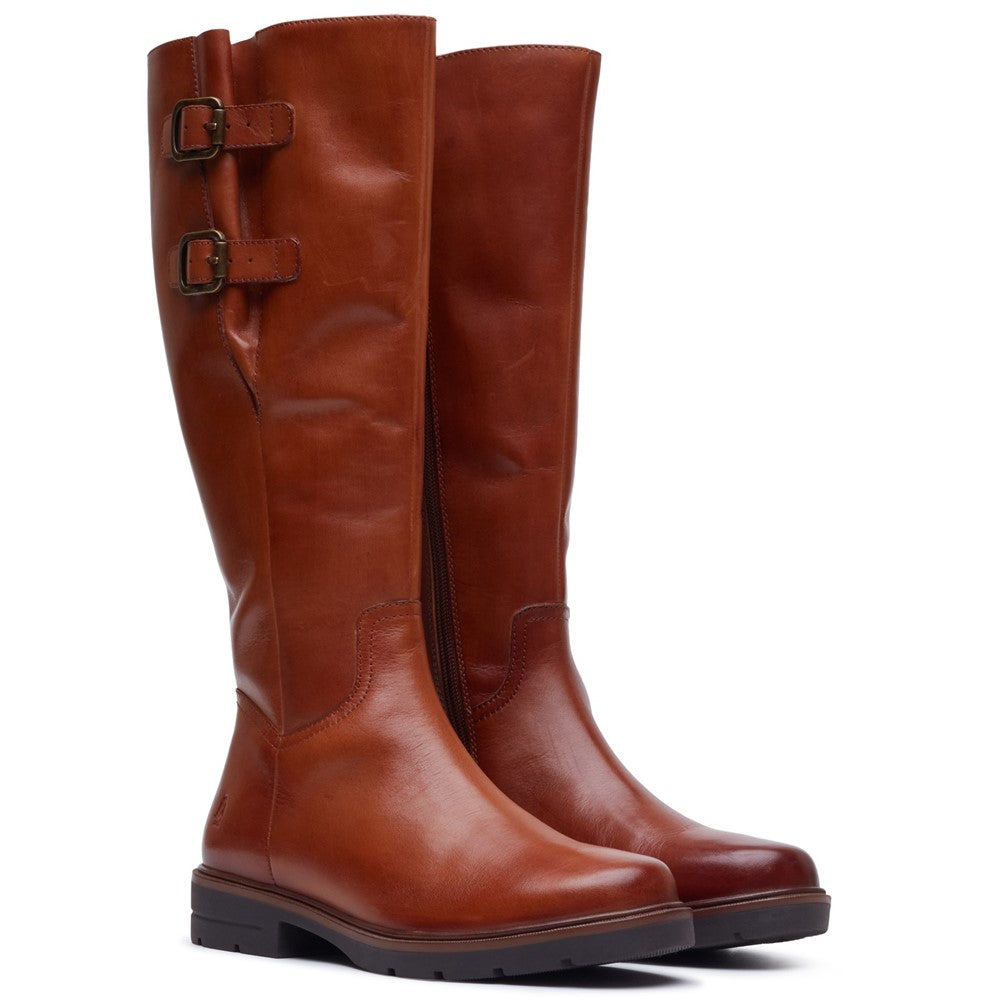 Hush Puppies TALLULAH Womens Leather Long Boots Tan