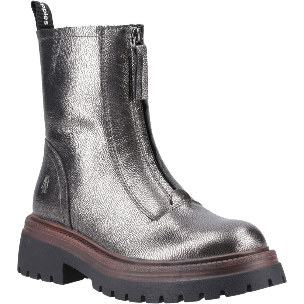 Hush Puppies Roxanna Zip Boot Womens Ankle Boots Silver