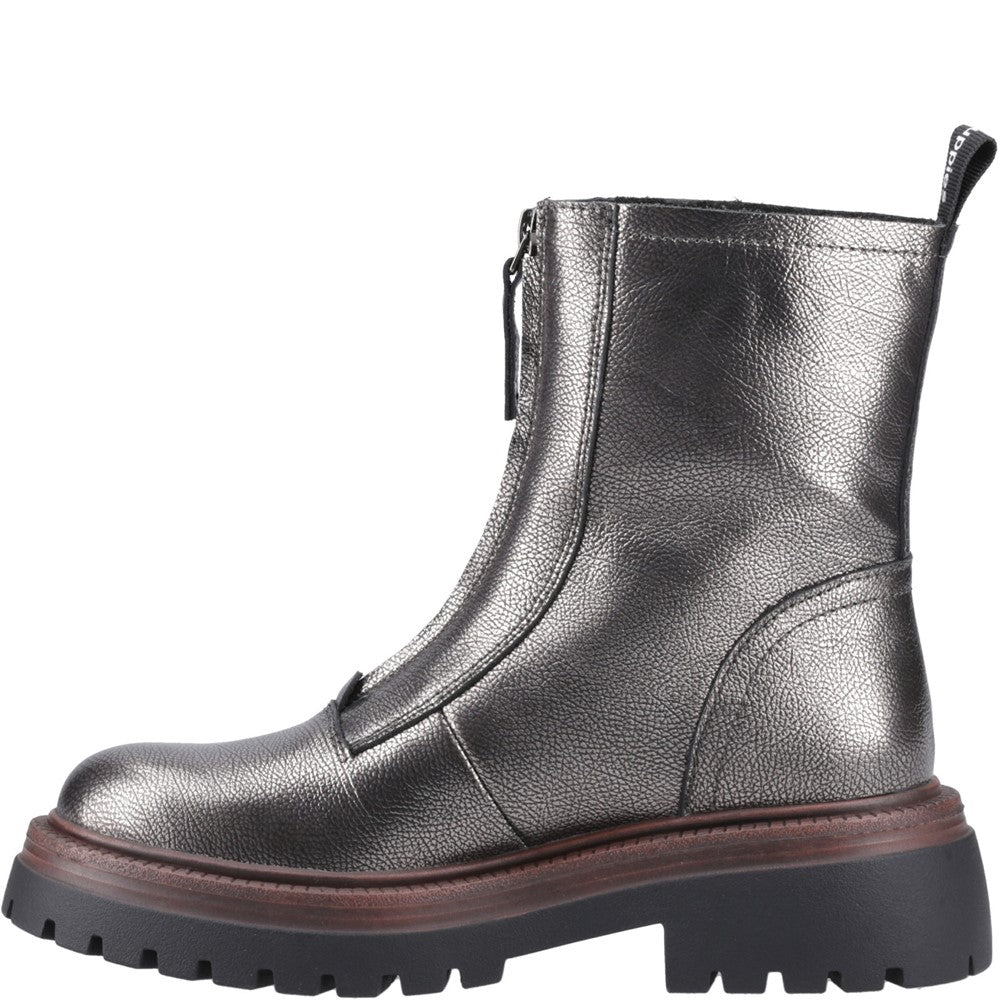 Hush Puppies Roxanna Zip Boot Womens Ankle Boots Silver